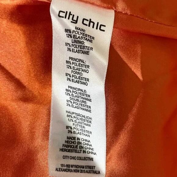 City Chic Dress Sassy V neck Orange Melon Cocktail Wedding Bridesmaid size XL 22 - Picture 8 of 13